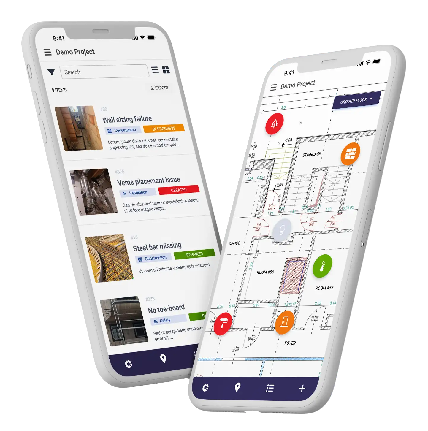 Conos Snagging Tool Mobile Screnshots